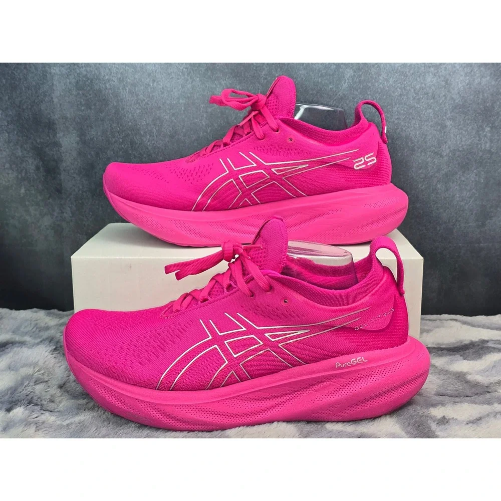 ASICS Gel-Nimbus 25 Pink Rave PureGEL Running Shoes Womens Size 9 1012B356